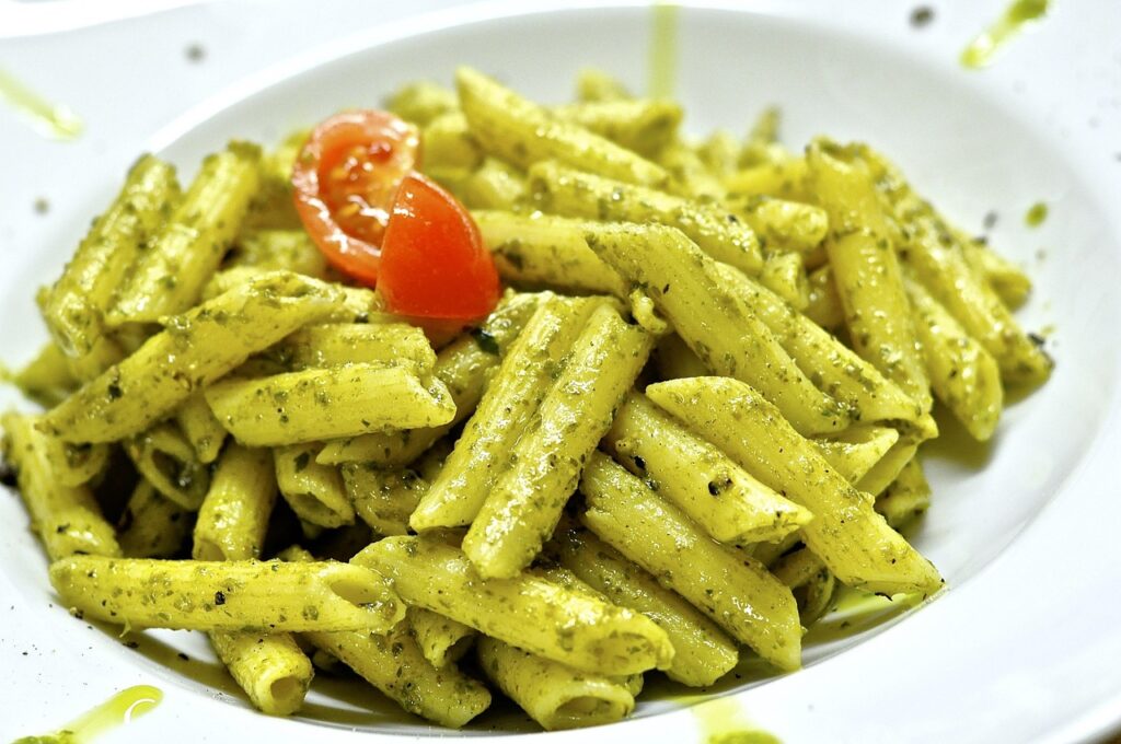 Pâtes au pesto de ciboulette